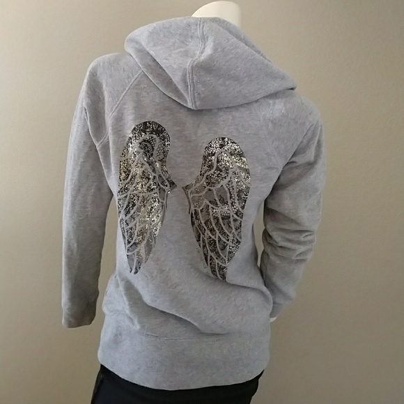 Victoria's Secret Tops - Victoria's Secret angel wings Hoodie full zip sm